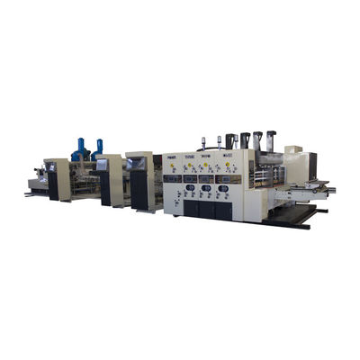 品質  Fully Automatic Inline Flexo Folder Gluer Casemaker with Rotary Die Cutter for Corrugated Carton Box Production 工場