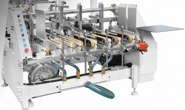 カートン箱のための4&6ポイント高速の冷たい折りたたみそしてつく機械