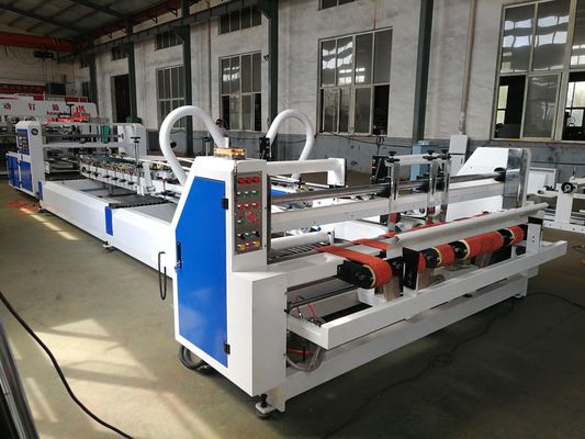PLC制御と毎分200mの接着速度を備えた、3層および5層のカートンボックス用自動フォルダーグルー・ステッチャー
